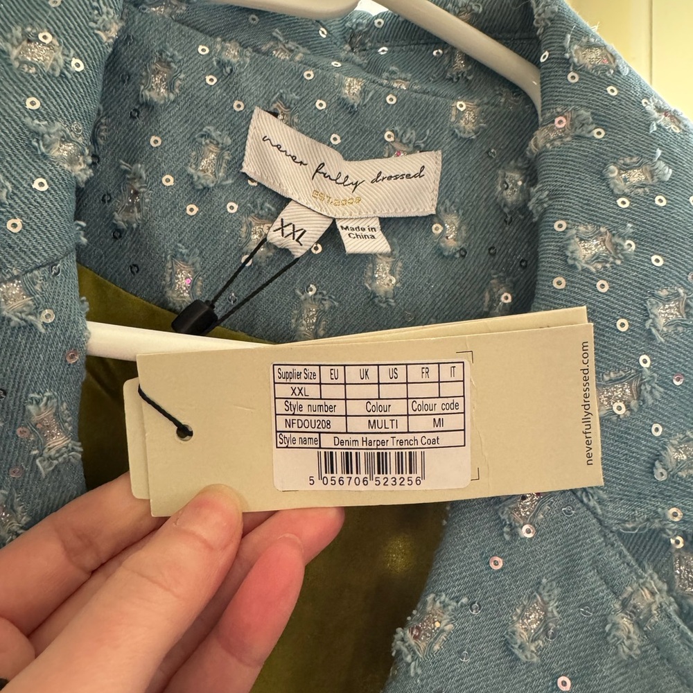 Never Fully Dressed Harper Denim Trench NWT - Picture 9 of 10